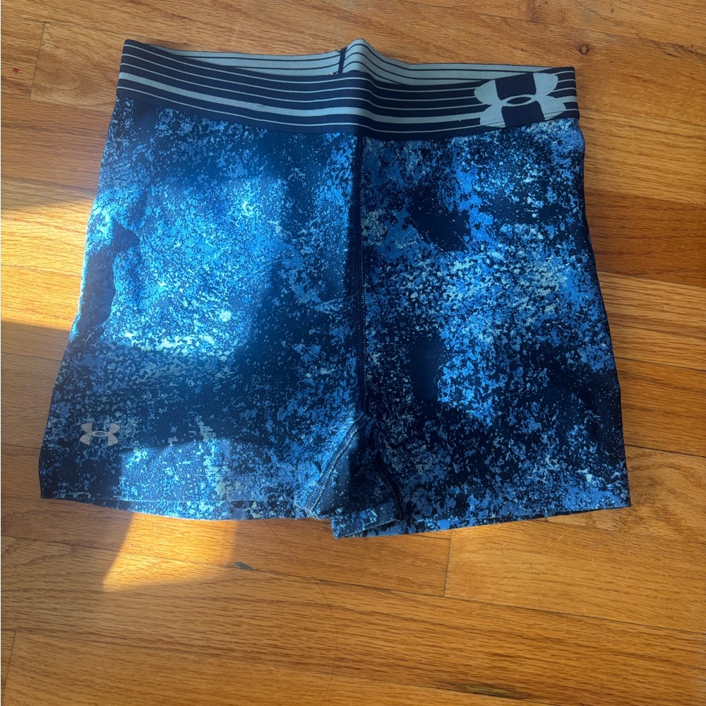 Under Armour Women's Black and Blue Athletic Shorts